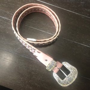 Pink Genuine Leather belt by Nocona